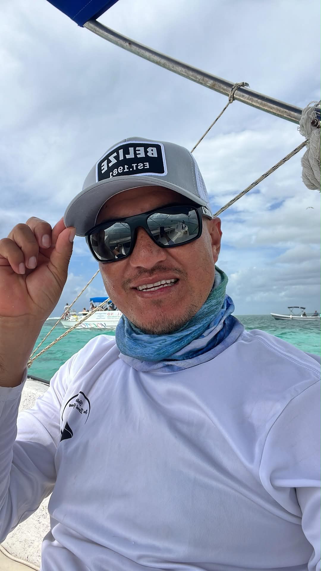 Belize Sea Level Adventures guide aboard a boat